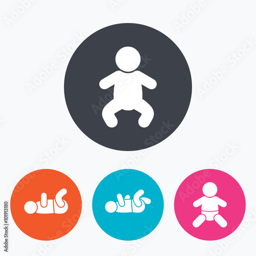 Newborn icons. Baby infants symbols.