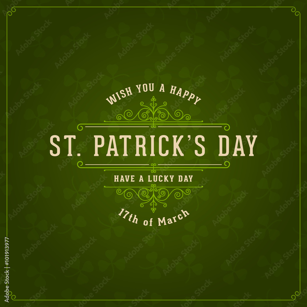 Φωτογραφία Vector vintage typographic Saint Patrick's day background