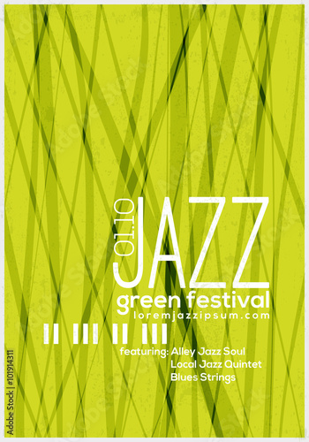 Poster background template. Can be used for Jazz music or Green Eco events. Vector graphic design.