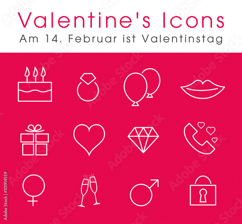 12 Valentinstag Icons