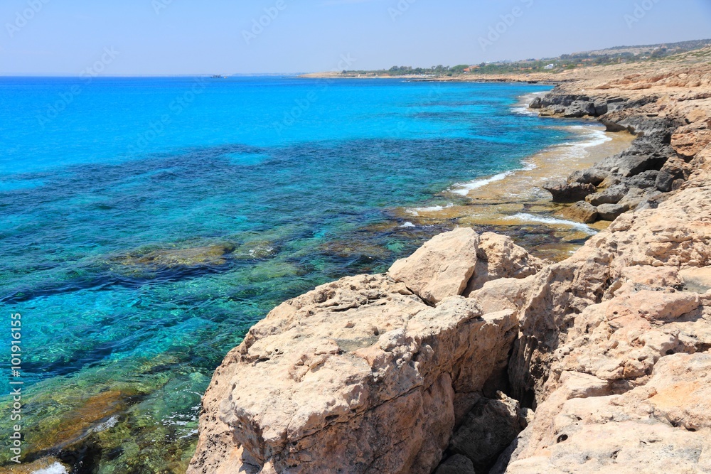 Azure sea in Cape Greco, Cyprus