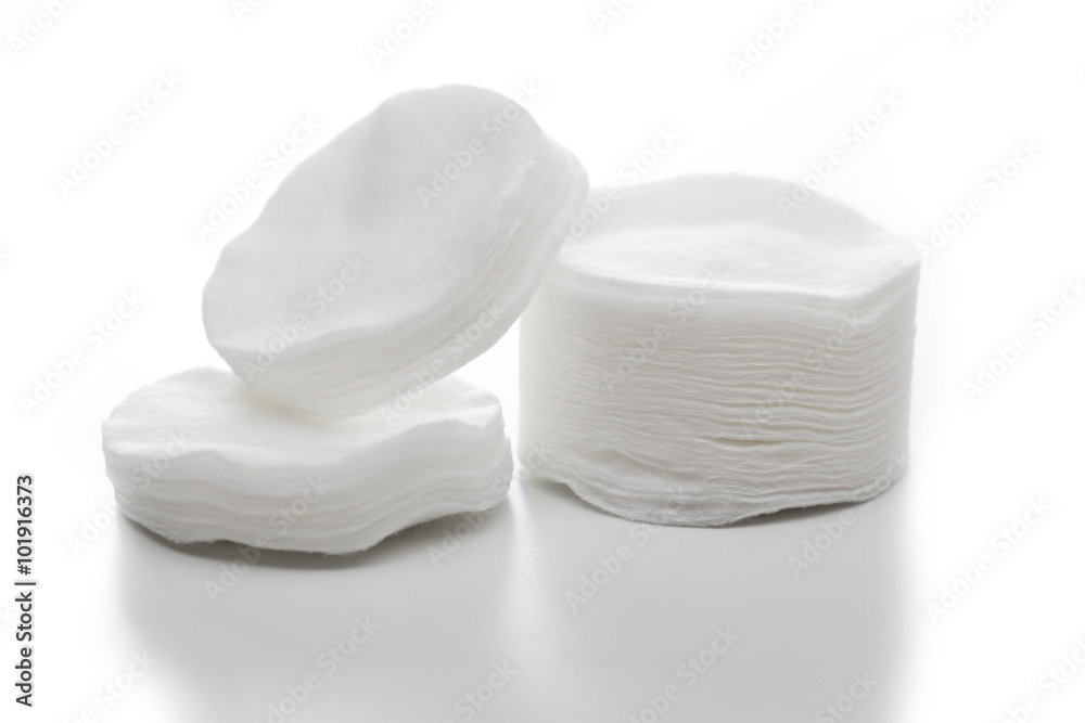 cotton pads on the white background cotton pads on the white background
