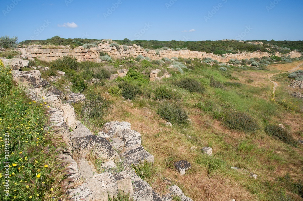 Ruins fortification in the Selinunte, Sicily, Italy