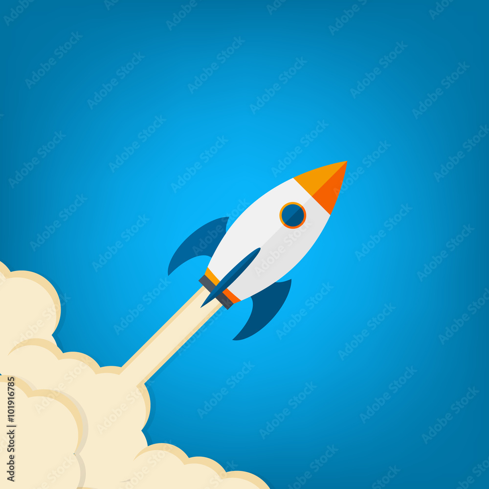 New business start up - Flat rocket icon New business start up - Flat rocket icon
