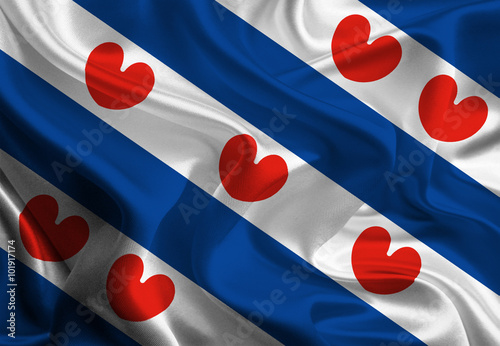 Flags of provinces of the Netherlands: Friesland photo