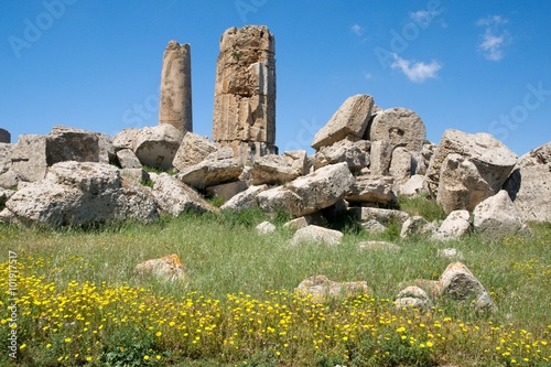 Greek temple ruins in the Selinunte, Sicily, Italy photo