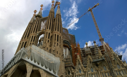 View of Sagrada Familia in Barcelona, Spain