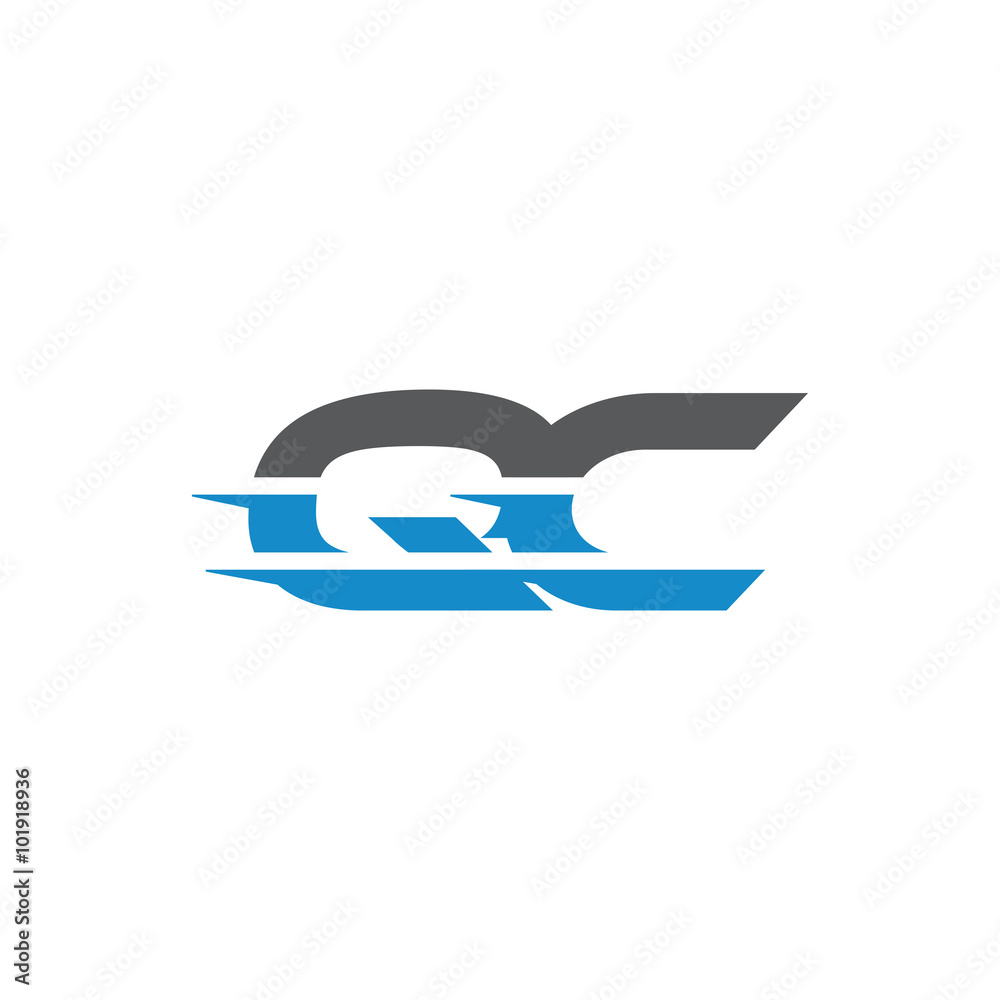Simple Modern Dynamic Letter Initial Logo qc