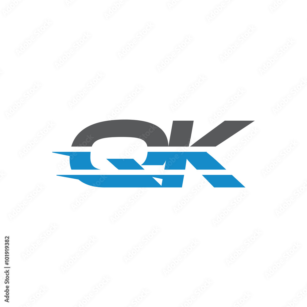 Simple Modern Dynamic Letter Initial Logo qk Simple Modern Dynamic Letter Initial Logo qk