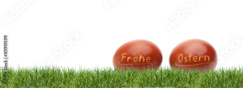 Frohe Ostern im Gras