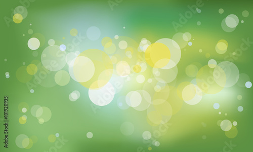 green background with shimmering circles