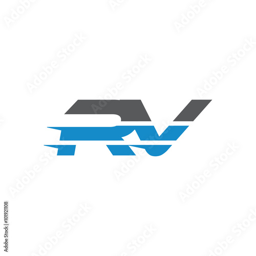 Simple Modern Dynamic Letter Initial Logo rv