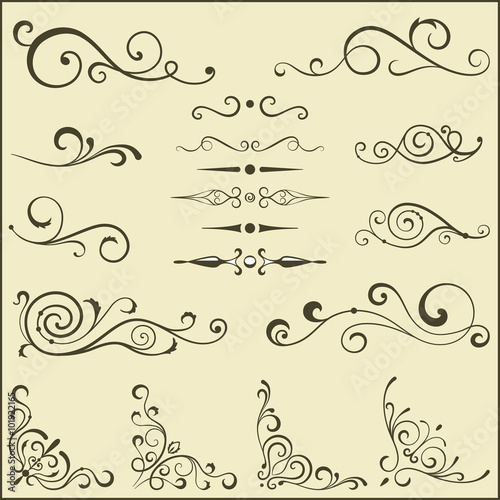 Set of swirl elements for design.