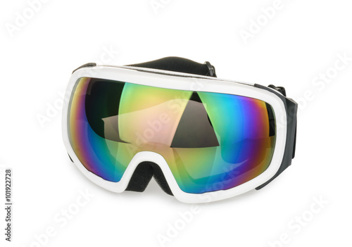 ski goggles isolated on white photo