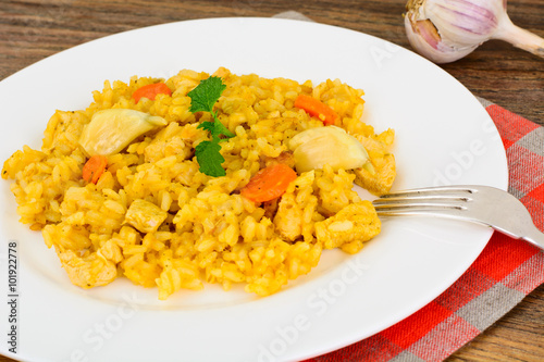 Healthy Food: Pilaf with Meat and Rice.