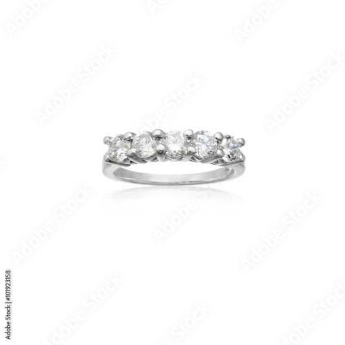 Fiery Five Diamond Ring in White Gold photo