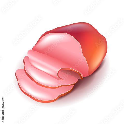 Ham isolated on white vector