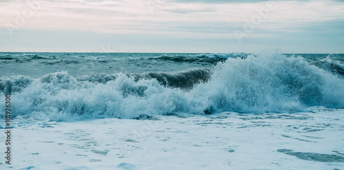 Sea waves with foam © Alex Photo
