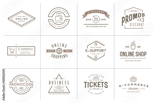 Set of Vector E-Commerce Icons Shopping and Online can be used as Logo or Icon in premium quality