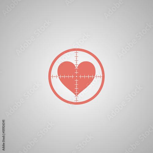 crosshair icon with a heart.