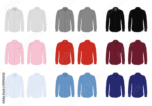 Men's Dress Shirt Template - Button Down Shirts