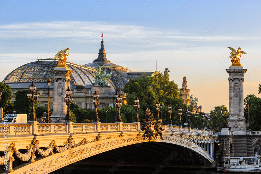 Obraz premium Alexander III bridge att dawn in Paris 