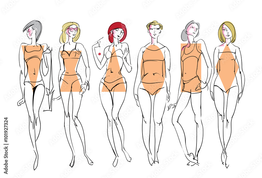 Female body types. Stock Vector