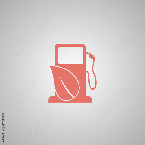 Gas station with leaves icon.