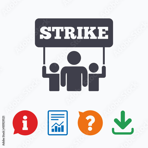 Strike sign icon. Group of people symbol.