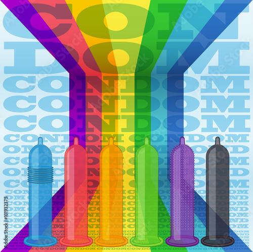 Condoms striped background