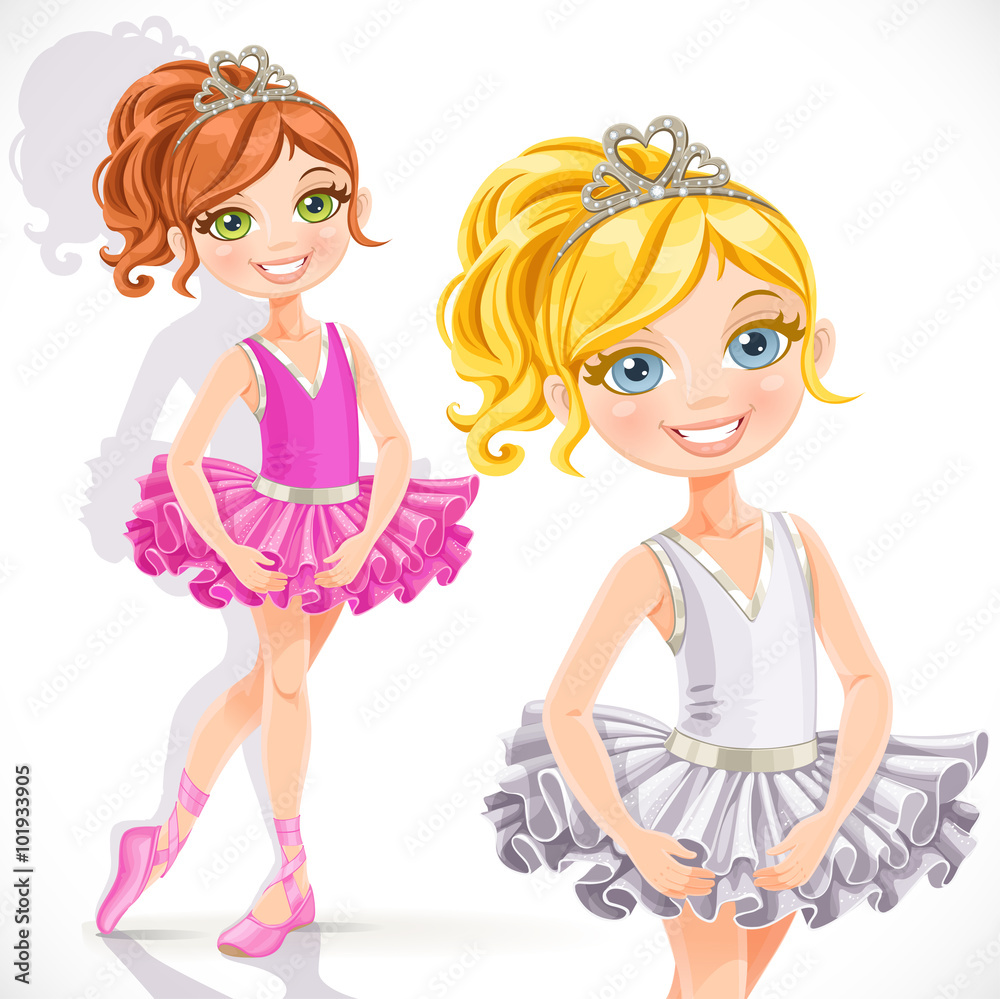 Beautiful little ballerina girl isolated on a white background Beautiful little ballerina girl isolated on a white background