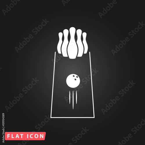 The bowling icon. Game symbol. Flat Vector illustration