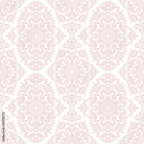 Damask seamless pink ornament. Traditional pattern. Classic oriental background