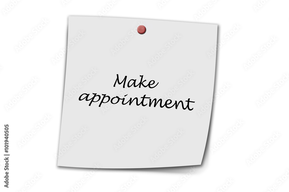 Maka appointment written on a memo Maka appointment written on a memo