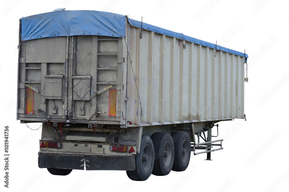 cargo trailer isolated on white background