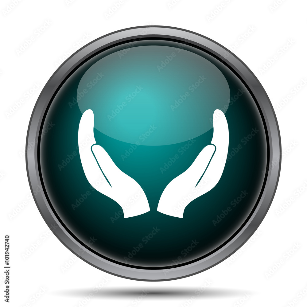 Fototapeta premium Protecting hands icon