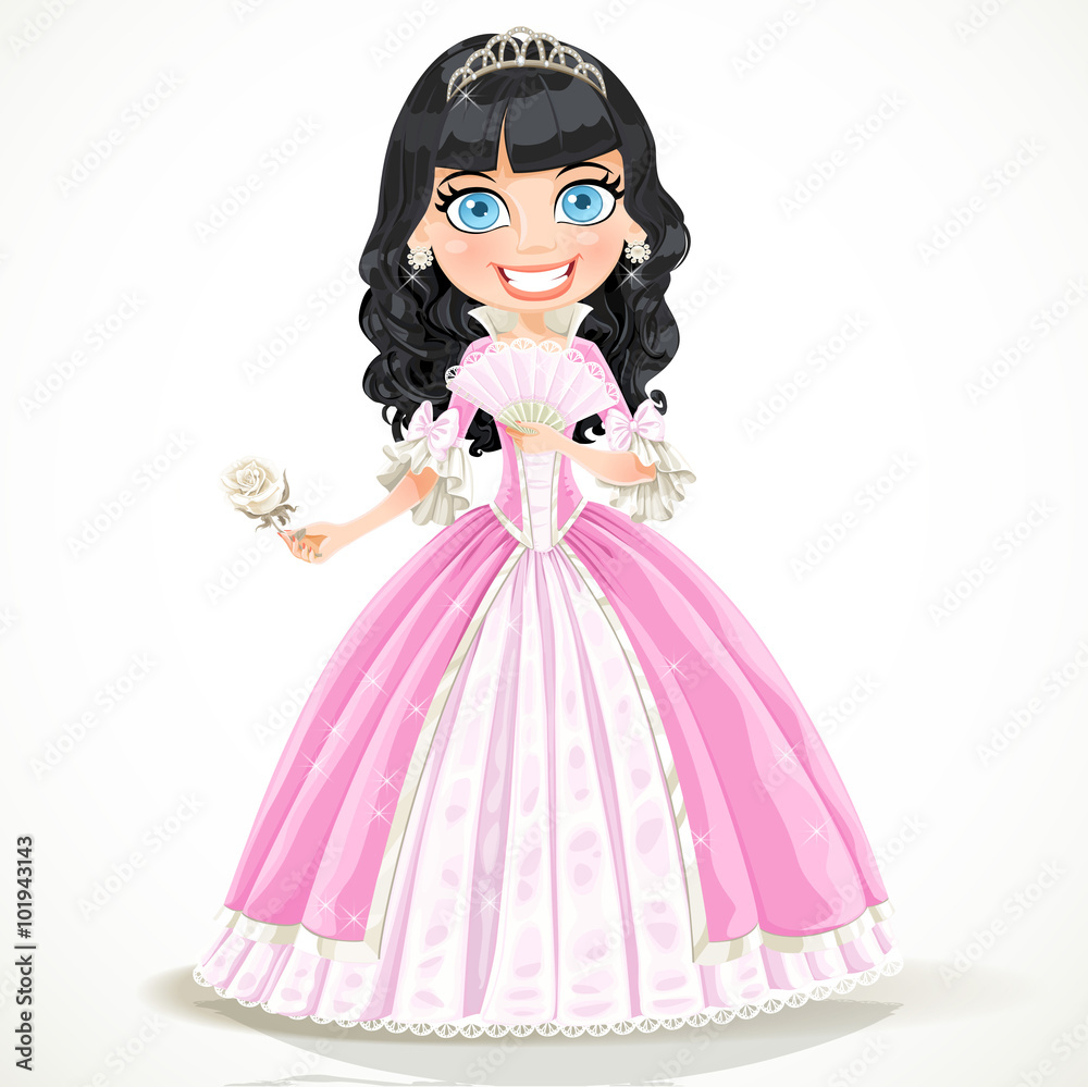 Beautiful brunette princess in a pink dress Beautiful brunette princess in a pink dress