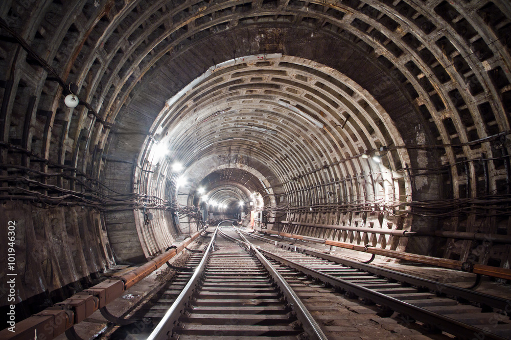 Obraz premium Subway tunnel. Kiev, Ukraine. Kyiv, Ukraine