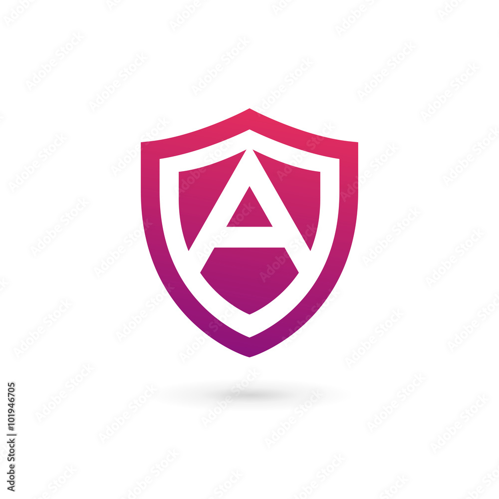 Letter A shield logo icon design template elements