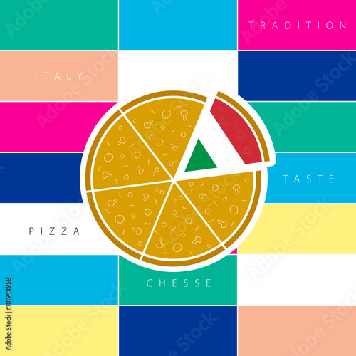 pizza taste italy illustration