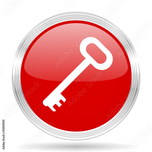 key red glossy circle modern web icon