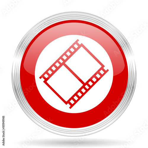 film red glossy circle modern web icon