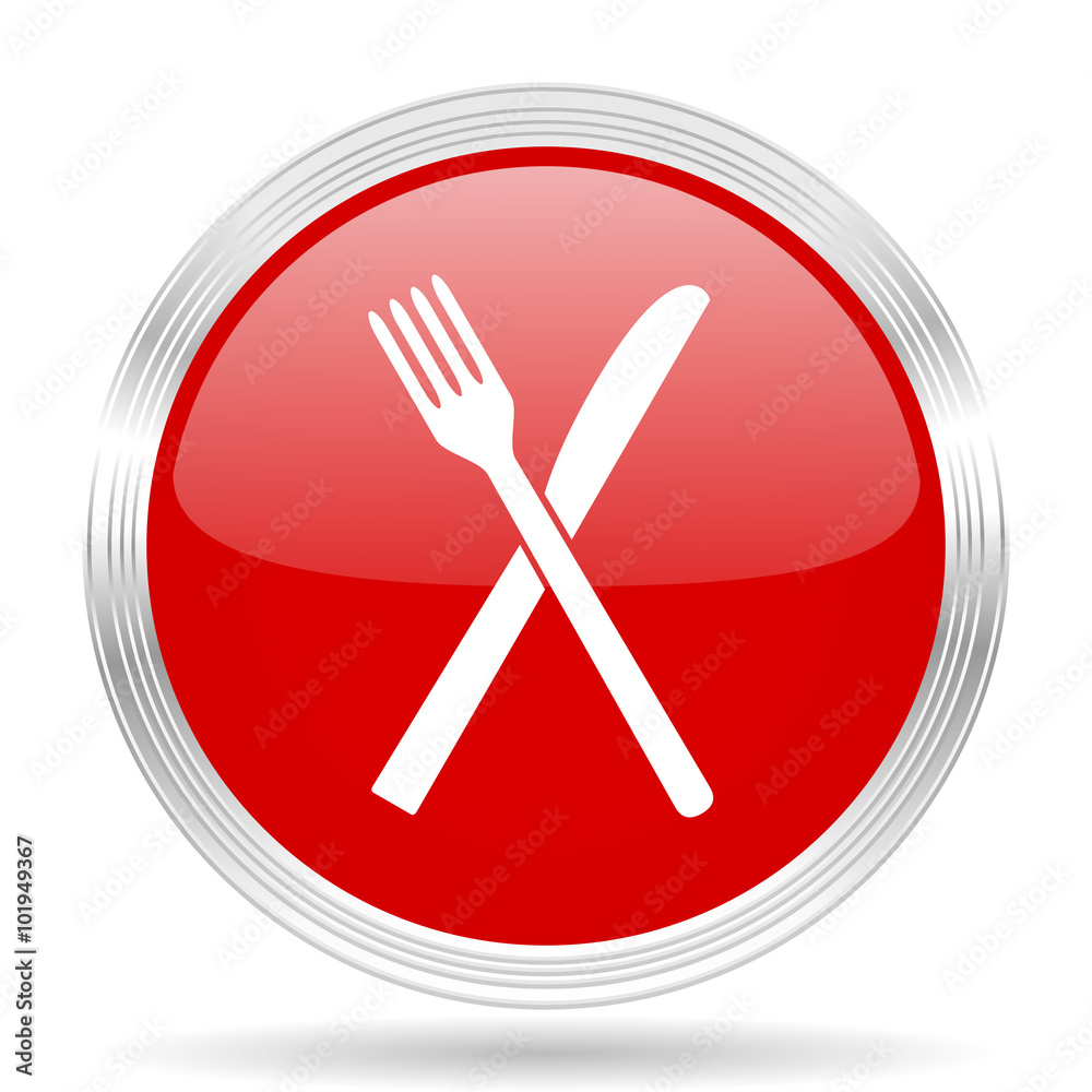 restaurant red glossy circle modern web icon restaurant red glossy circle modern web icon