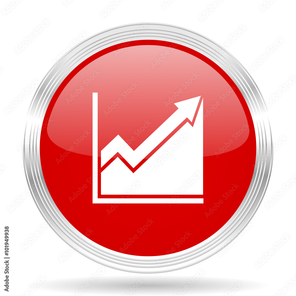 histogram red glossy circle modern web icon histogram red glossy circle modern web icon