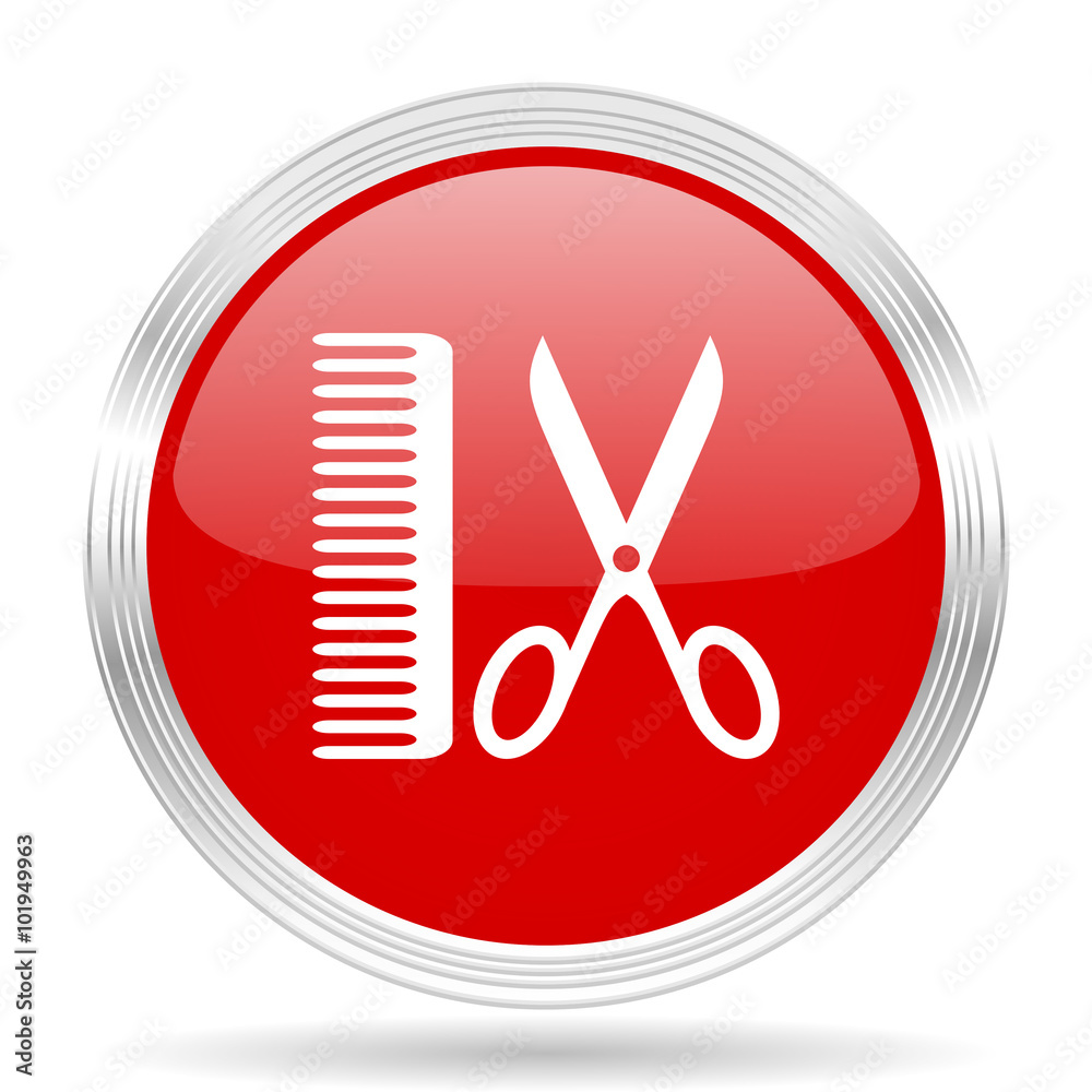 barber red glossy circle modern web icon barber red glossy circle modern web icon