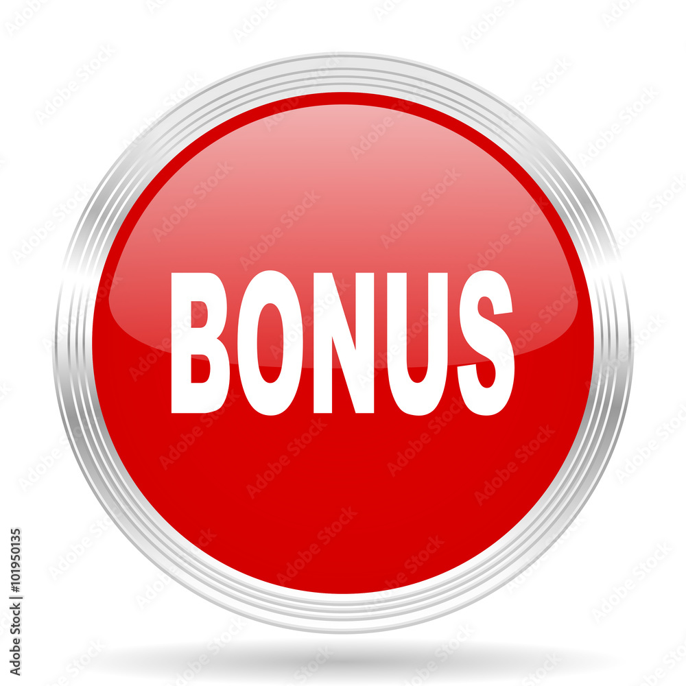 bonus red glossy circle modern web icon bonus red glossy circle modern web icon