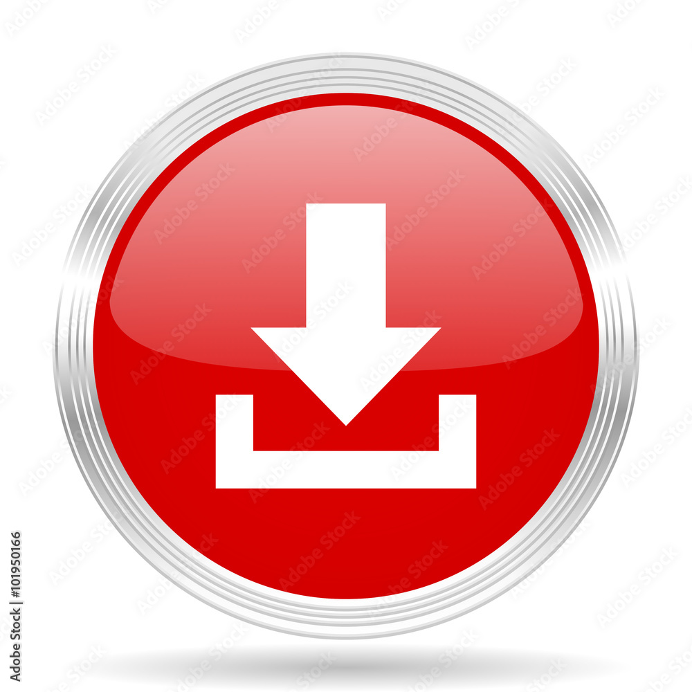 download red glossy circle modern web icon