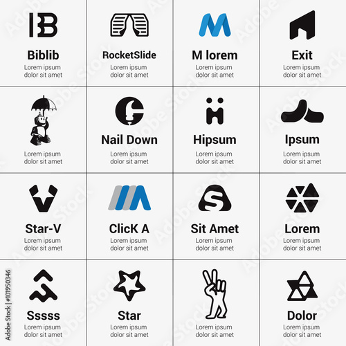 Set of Vector Logo Designed in a Modern, Fashionable Style. Isolated and Editable for Your Design.
