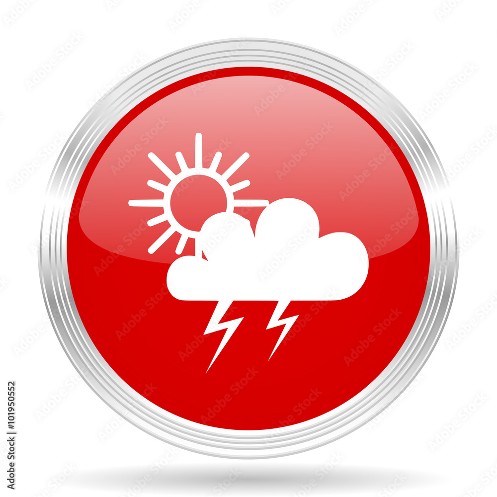 storm red glossy circle modern web icon