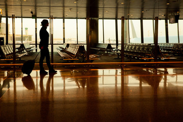 Passenger in an airport